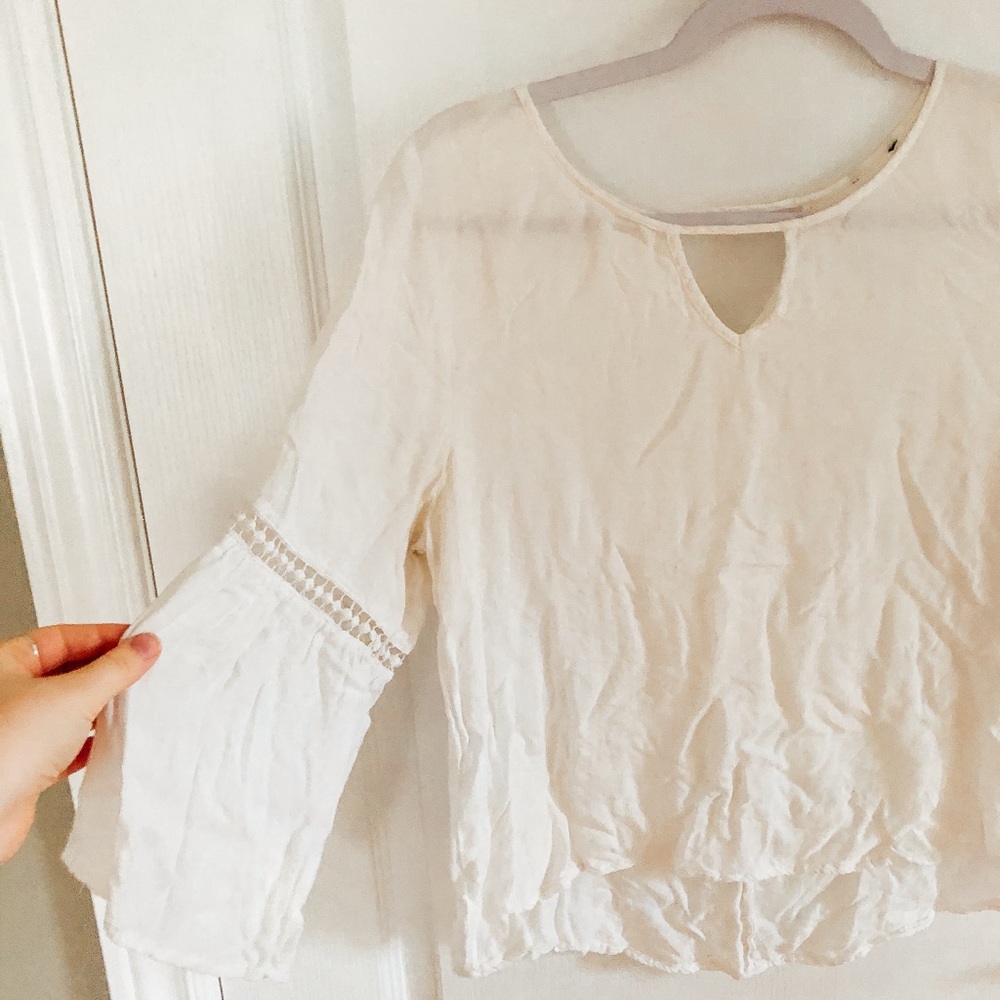 White Flowy Top